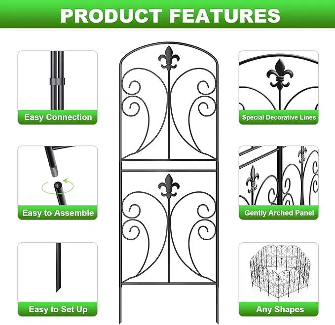 Skcoipsra Decorative Garden Fence 15 Pack, 37.5in(H) x 16ft(L) Animal Barrier Fence, Rustproof Metal Fencing for Yard, Dog Rabbits Wire Section Garden Edging Border for Yard Patio Garden, Arched by GreenHaven Gardens