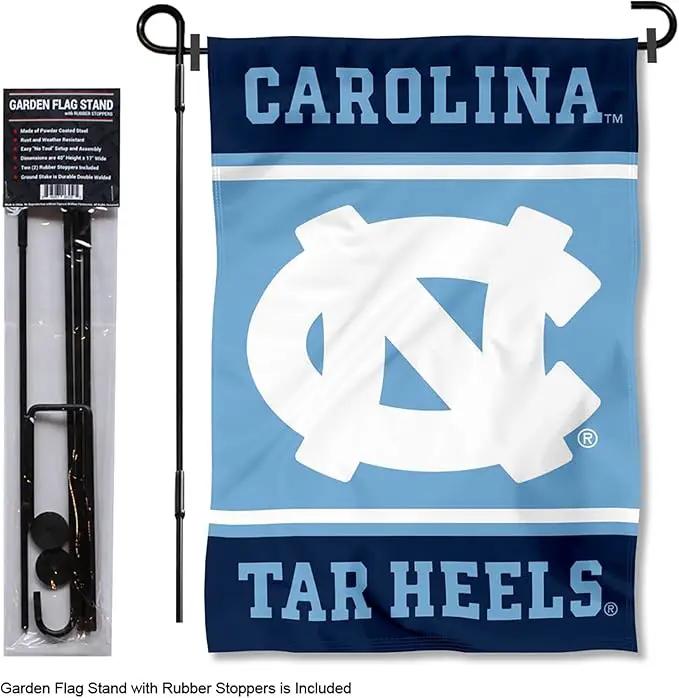 College Flags & Banners Co. North Carolina Tar Heels Garden Flag with Stand Holder by GreenHaven Gardens