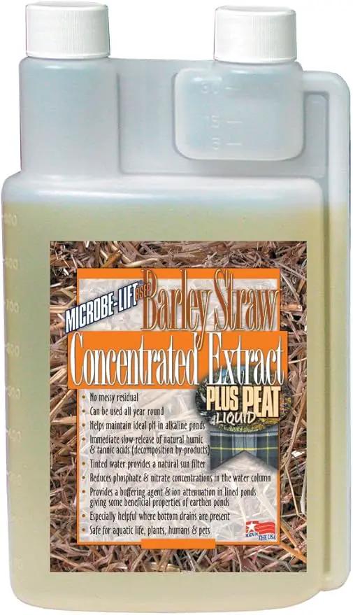 Microbe-Lift Concentrated Barley Straw Extract Plus Liquid Peat Conditioner for Ponds and Outdoor Water Garden, Safe for Live Koi Fish, Plants, and Decorations, 64 Ounces by GreenHaven Gardens