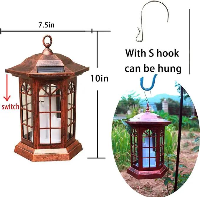 Solar Outdoor Waterproof Hanging Lantern, Yard Decorative Solar Lights PVC Upgrade 3 LED Flickering Flameless Candle Decorative Lights for Garden(Garden Candle) by GreenHaven Gardens