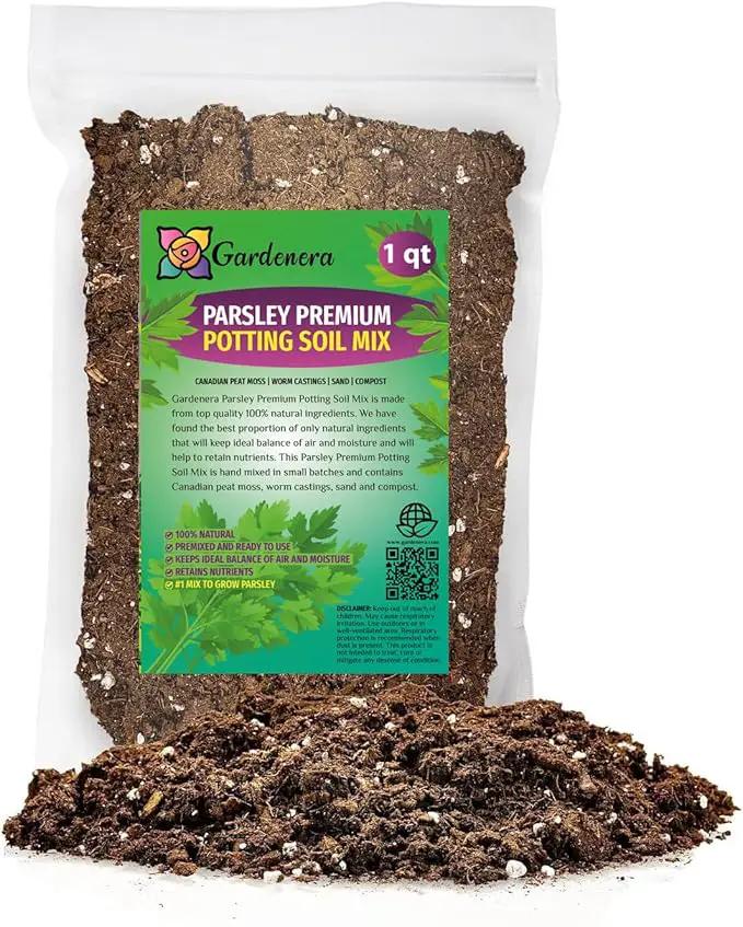 Premium Parsley Plant Potting Mix - Crafted for Vibrant Parsley Growth and Fresh Culinary Flavor - 1 Quart by GreenHaven Gardens