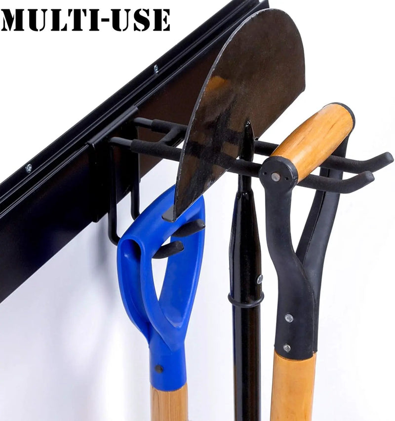 WALMANN Wall Mount Tool Organizer, Mop and Broom Holder, Garage Storage Rack, Heavy Duty Garden Tool Storage Organization System, Holds Up to 300lbs by GreenHaven Gardens