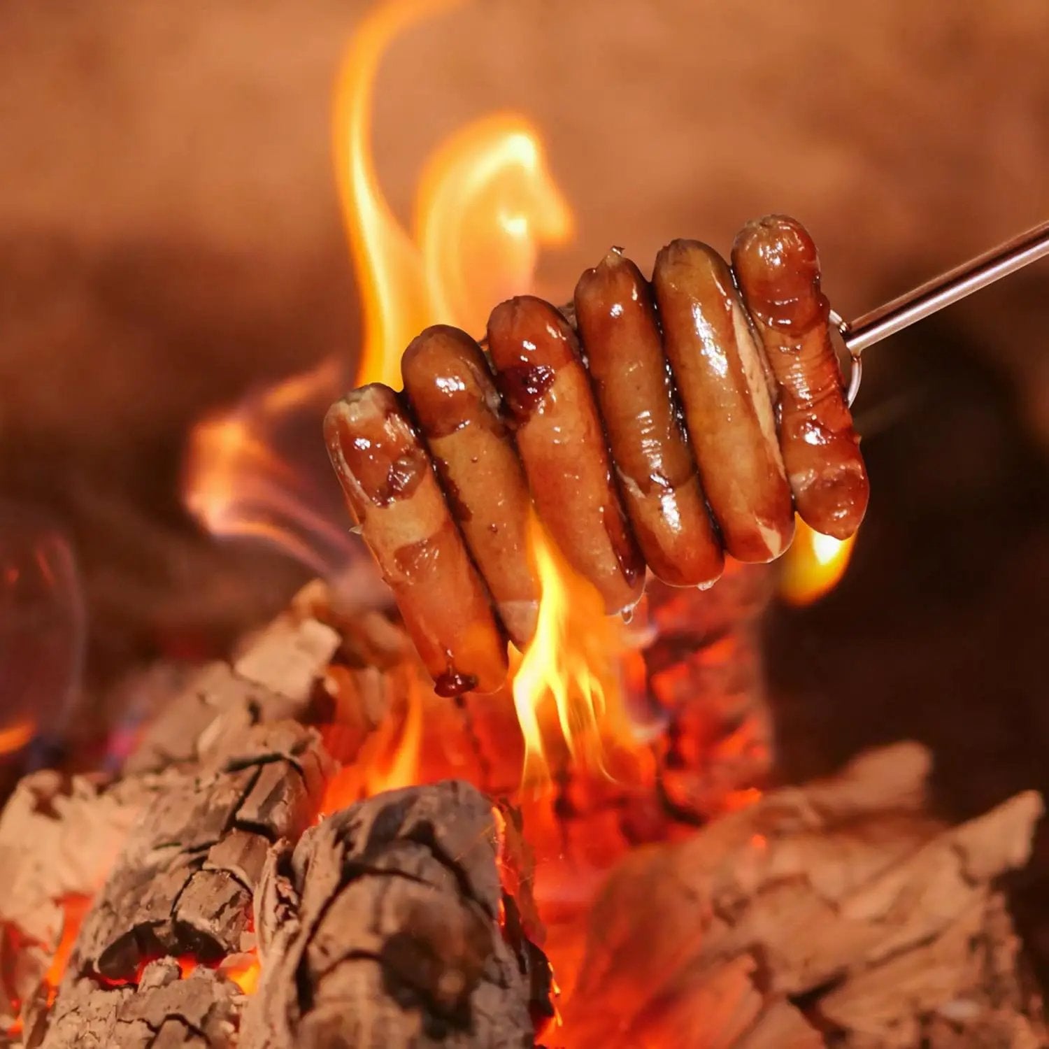32" Heavy Duty Hot Dog Roasting Sticks for Campfire, Smores Sticks for Fire Pit Long, Marshmallows Skewers (2 Pack) by GreenHaven Gardens