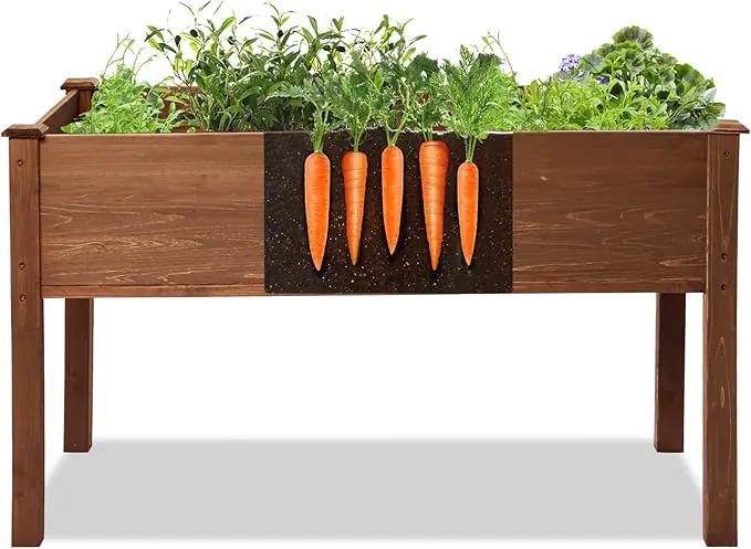 LZRS Raised Garden Bed Outdoor Planter Box with Legs for Herbs, Vegetables, Flowers, Great for Outdoor Patio, Yard and Deck, 220lb Capacity, Brown by GreenHaven Gardens