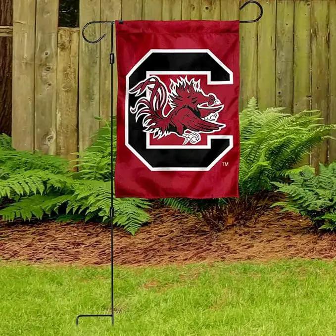 College Flags & Banners Co. South Carolina Gamecocks Garden Banner Flag with Stand Pole Holder by GreenHaven Gardens