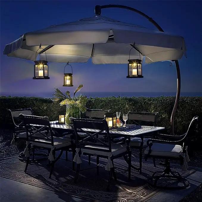 GIGALUMI Solar Lanterns Outdoor Waterproof, 4 Pack Hanging Solar Lanterns for Outside, Candle Effect Outdoor Lights for Pathway, Garden, Patio, Lawn, Porch, Gazebo, Tent, Tree, Yard(Constant Lights) by GreenHaven Gardens