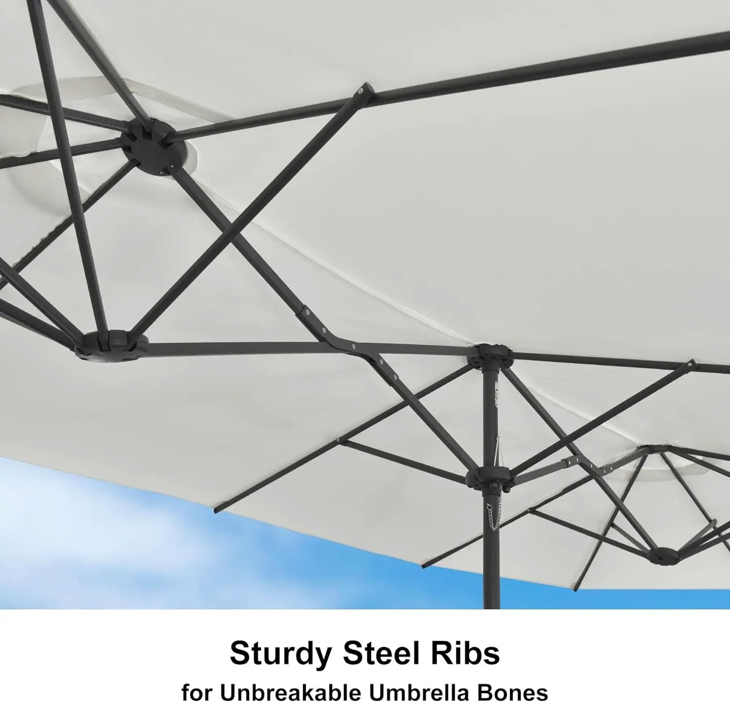 PURPLE LEAF 15ft Patio Market Umbrella with Base Included Double-Sided Rectangle Outdoor Umbrella Table Umbrella with Crank for Pool Garden Deck, Cream by GreenHaven Gardens