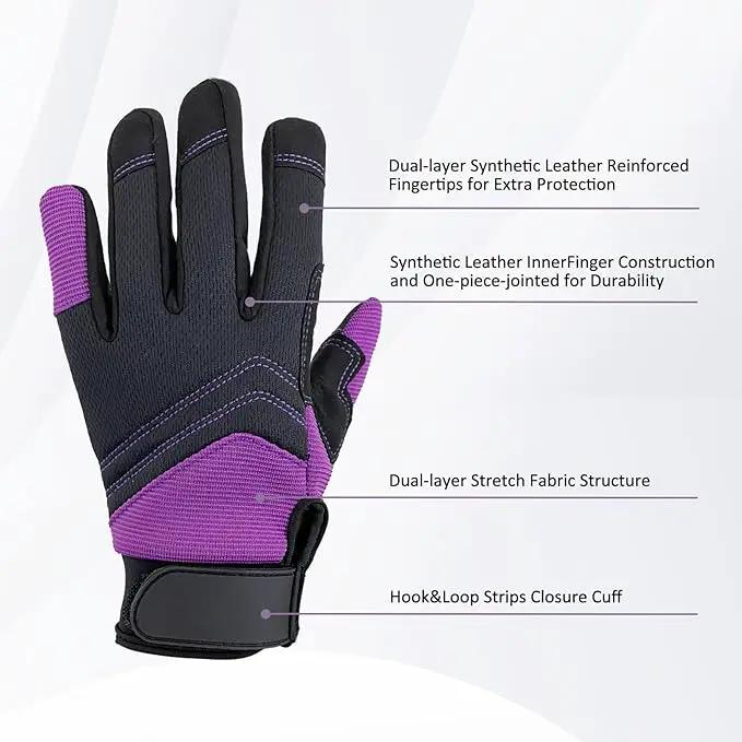 Gardening Gloves for Men and Women, Thorn Proof & Puncture Resistant Working Gloves, Gloves for Safety Work and Gardening, Gardening Gifts, Synthetic Leather Spandex Mechanic with Touchscreen Support by GreenHaven Gardens