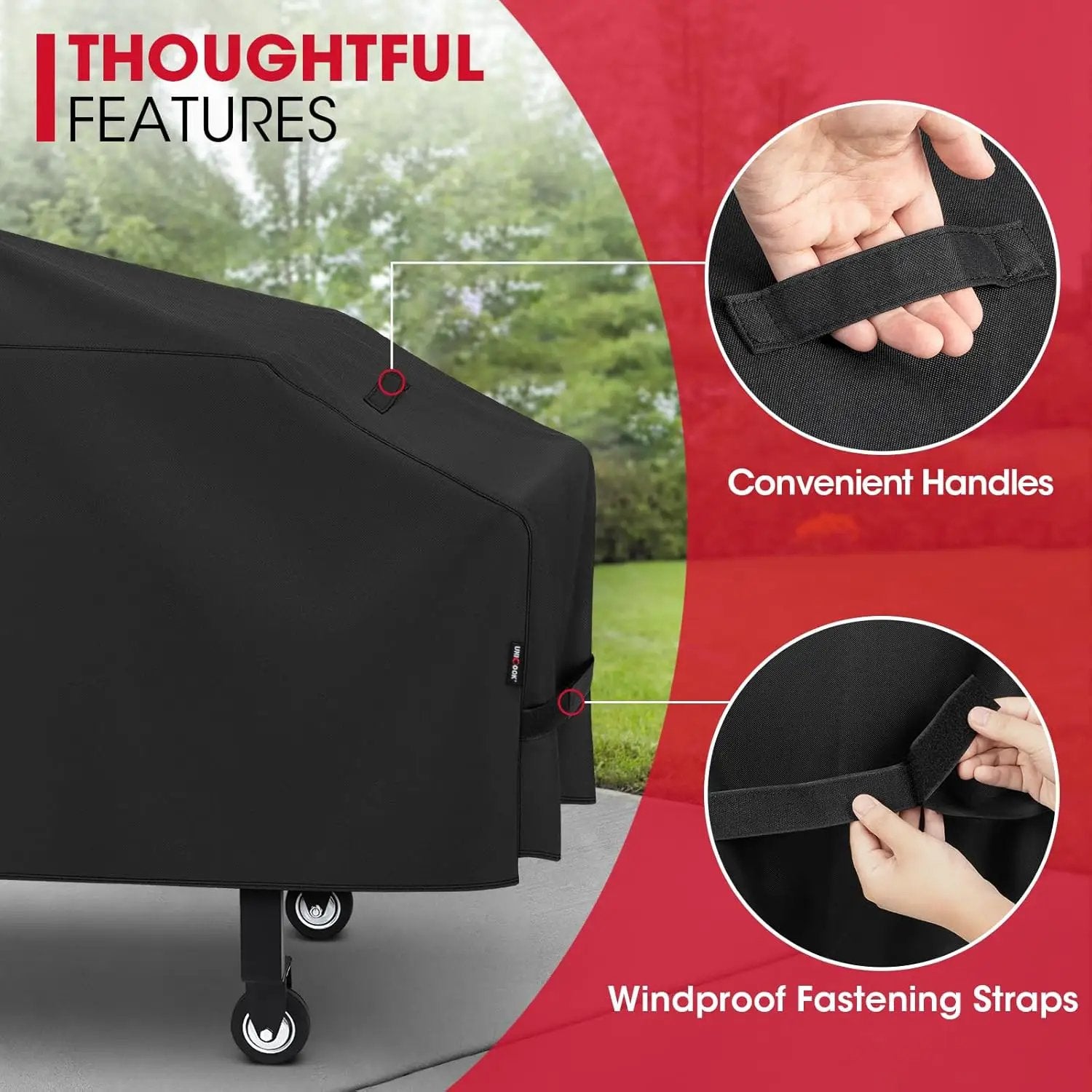 Unicook Griddle Cover for Blackstone 36 Inch Griddle Cooking Station, Waterproof Flat Top Grill Cover with Seam Taping and Support Pole, Heavy Duty Outdoor BBQ Cover for Camp Chef, Nexgrill etc by GreenHaven Gardens