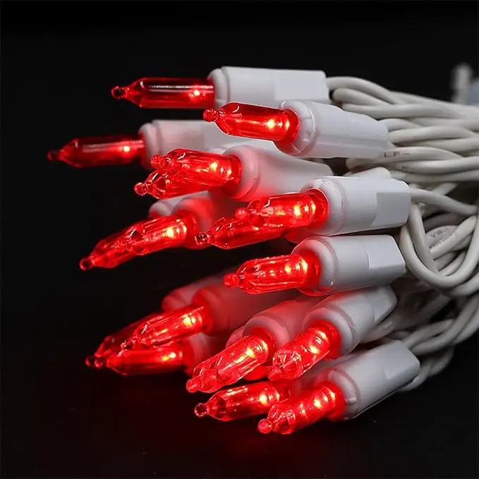 Red LED Christmas Lights - 35 Count Red Christmas String Lights for Small Tree, Crafts, Bedroom, Wedding, Indoor and Outdoor Valentines Day Decorations, 11 Feet White Wire, UL Certified, Connectable by GreenHaven Gardens