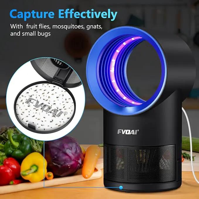 Fruit Fly Trap for Indoors, Fly Traps Indoor for Home Gnat Traps House Indoor, Bugs Trap with Time Setting, 10 Sticky Glue Boards Black by GreenHaven Gardens