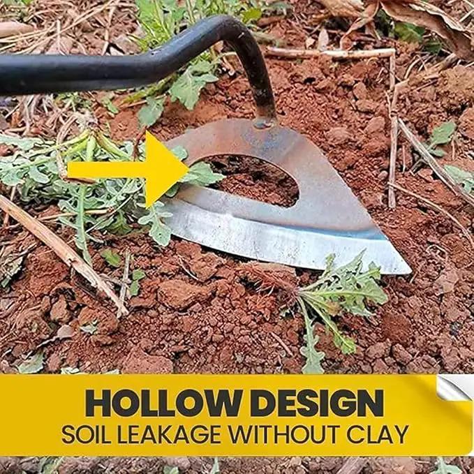 Garden Tools Hollow Hoe, All-Steel Hardened Hollow Hoe, Sharp Garden Edger Weeder, Durable Gardening Hoe Hand Tool Weed Puller Accessories for Backyard Weeding, Soil Loosening, Farm Planting (Long) by GreenHaven Gardens