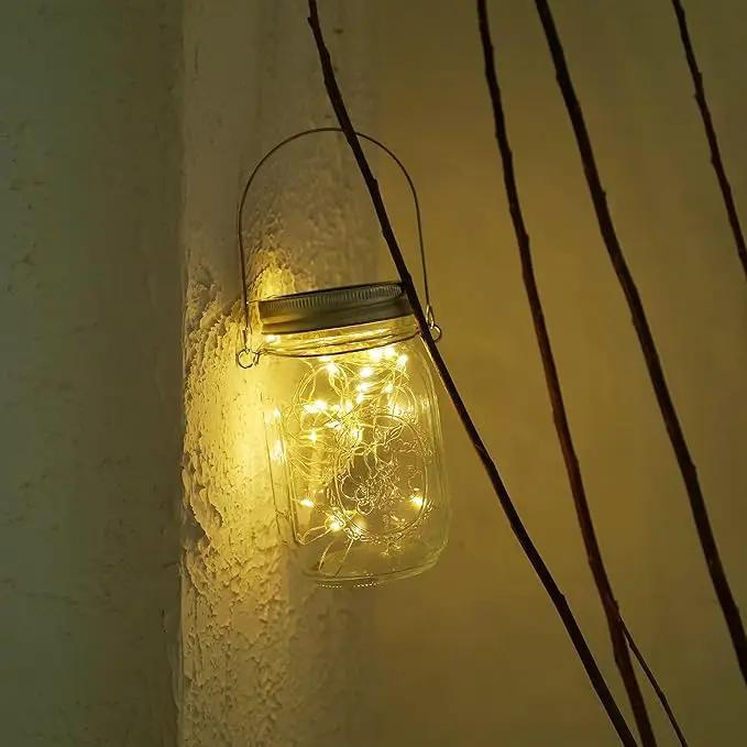 Solar Mason Jar Lights, 12 Pack 30 LED Waterproof Lid Light with Hangers (No Jar), Fairy Firefly Outdoor String Lights for Regular Mason Jar, Patio, Yard, Garden, Wedding Decoration (Warm White) by GreenHaven Gardens