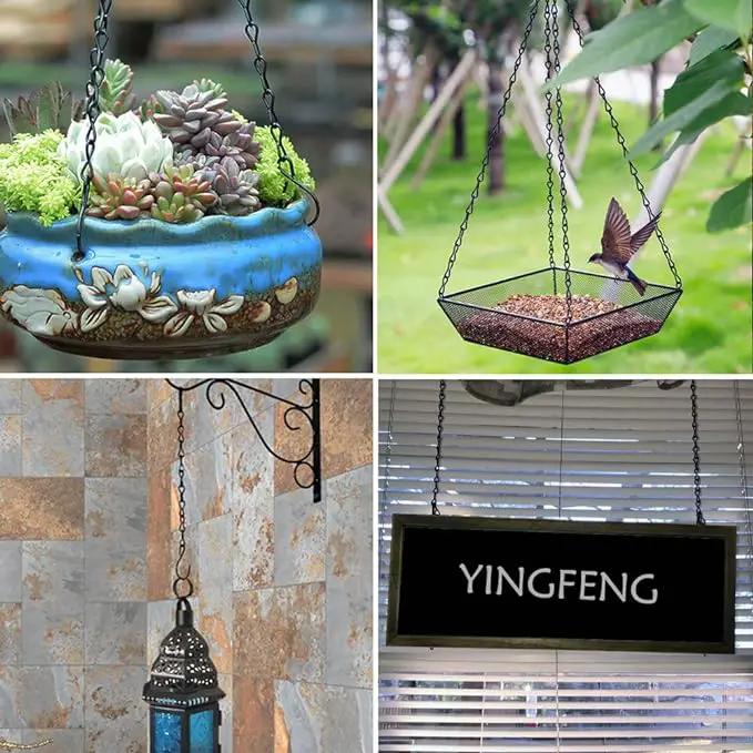 10 Pack 9.5 Inch Black Hanging Chains, Garden Plant Hangers for Hanging Bird Feeders, Billboards, Chalkboards, Basket, Planters, Lanterns, Wind Chimes and Decorative Ornaments Etc by GreenHaven Gardens