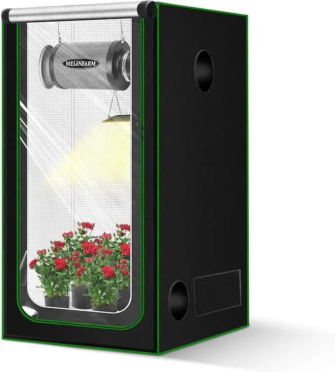 MELONFARM 32"x23"x63" Grow Tent, Double Transparent Viewing Door Indoor Grow Tent, Growing Tent with High Reflective Mylar & Floor Tray, Plant Tent for Indoor Hydroponics Growing by GreenHaven Gardens
