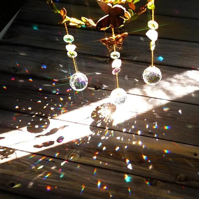 Suncatcher - Moon Crystal Sun Catcher Window Hanging, White Stone Good Luck Charms Gifts for Women Chrismas Thanksgiving Birthday Crystal by GreenHaven Gardens