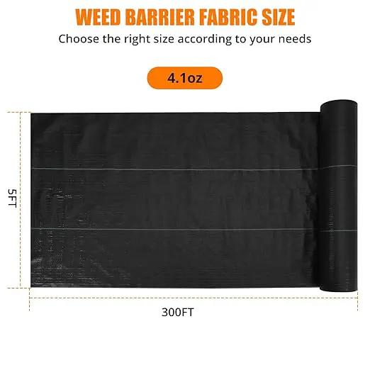 Towallmark Weed Barrier Landscape Fabric 5FTx300FT, Heavy Duty 4.1O Weed Block Gardening Ground Cover Mat, Weed Control Garden Cloth, Woven Geotextile Fabric for Underlayment, Driveway Fabric by GreenHaven Gardens