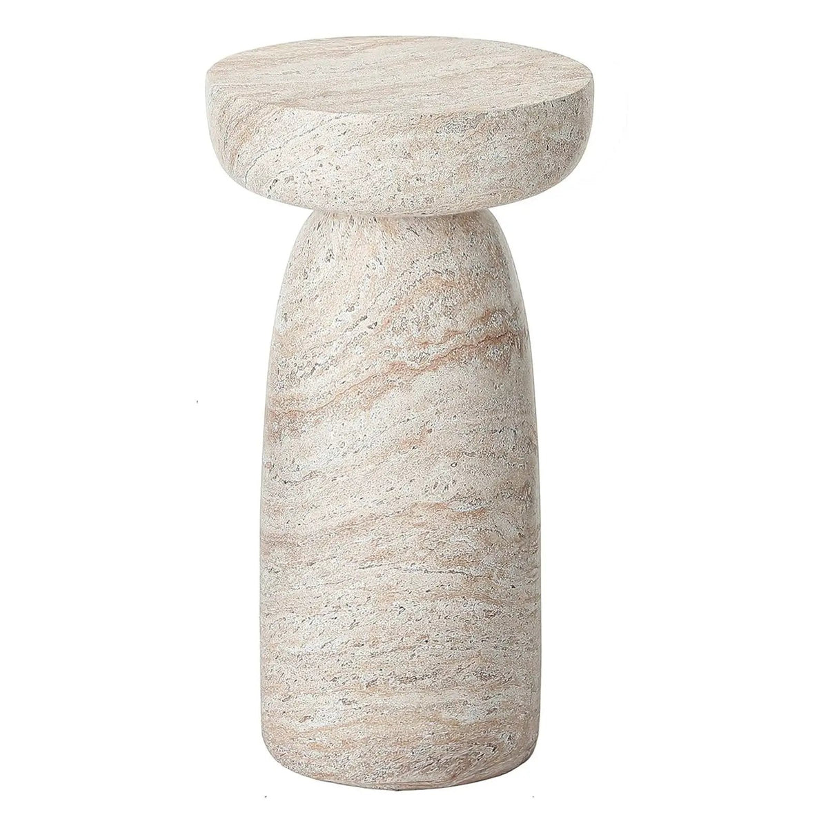 Natural Stone Grain Mushroom Shape Side Table by HouseOfZazla