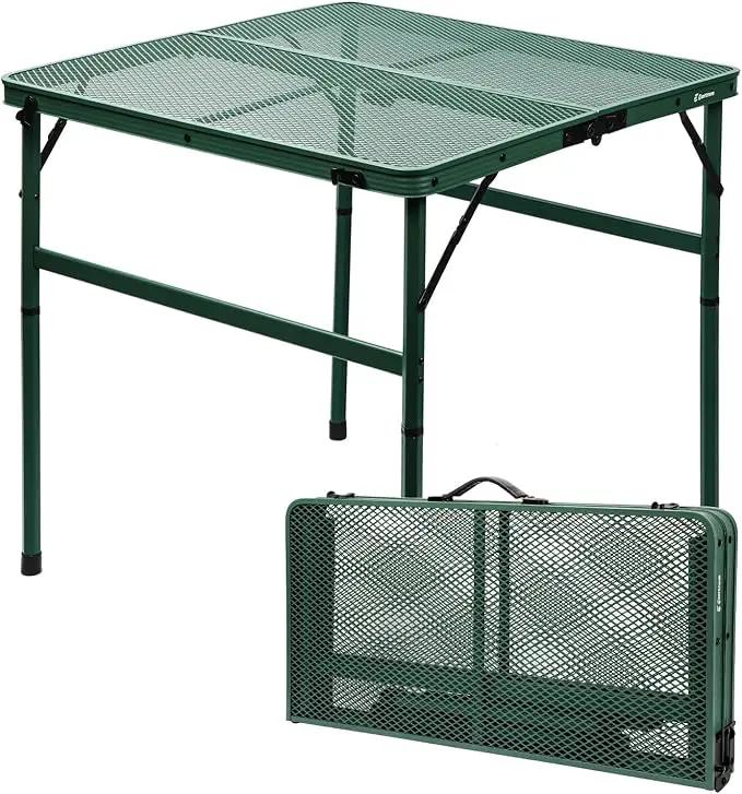 Square Folding Table, Easy for Storage, Compact and Portable Picnic Table for Grill, Outdoor Camping, Garden, Patio, Dining, BBQ, Party, Market and Card Table, 27.2 L×27.2W inches by GreenHaven Gardens