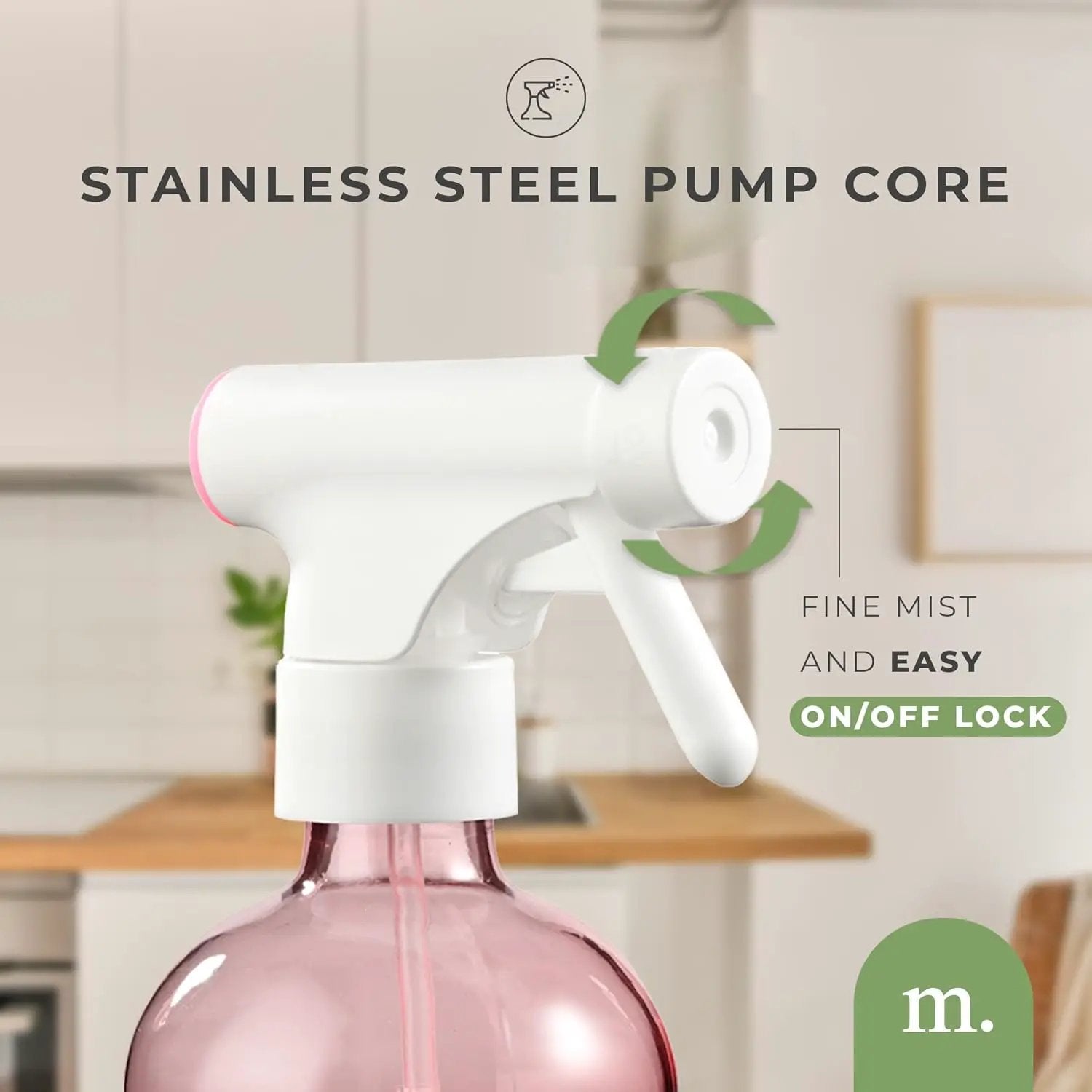 MaisoNovo Spray Bottle for Hair - 16.9 fl oz Pink x 2 with 16 Labels by GreenHaven Gardens