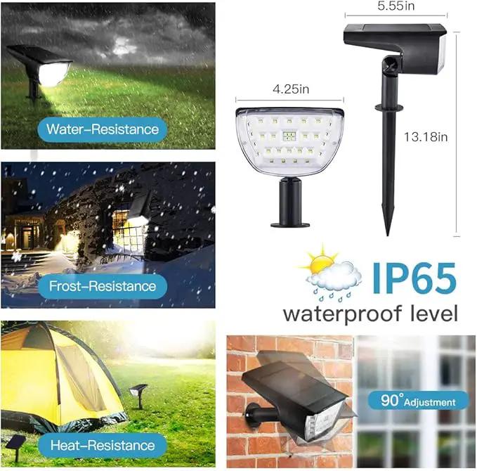 Jior Solar Lights Outdoor Waterproof IP65,32 LED Garden Lights,Solar Landscape Lighting Outdoor for Yard Driveway Walkway Pool Patio (Warm White-2 Pack) by GreenHaven Gardens