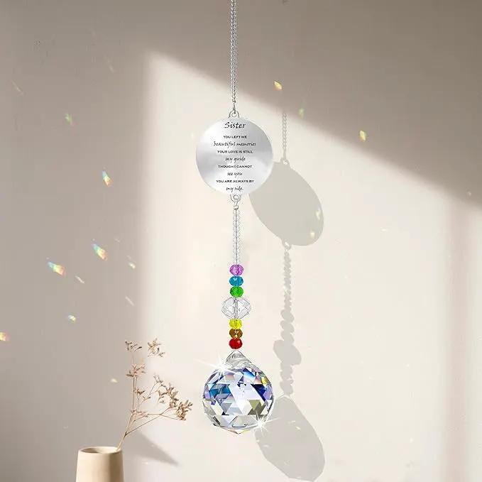 Memorial Gifts Crystal Suncatcher,Unique Sympathy Gifts for Loss of Loved One,Rainbow Maker Bereavement Gifts Box for Loss of Father Mom Dad Son Daughter Husband Brother Grandmother (Sister) by GreenHaven Gardens