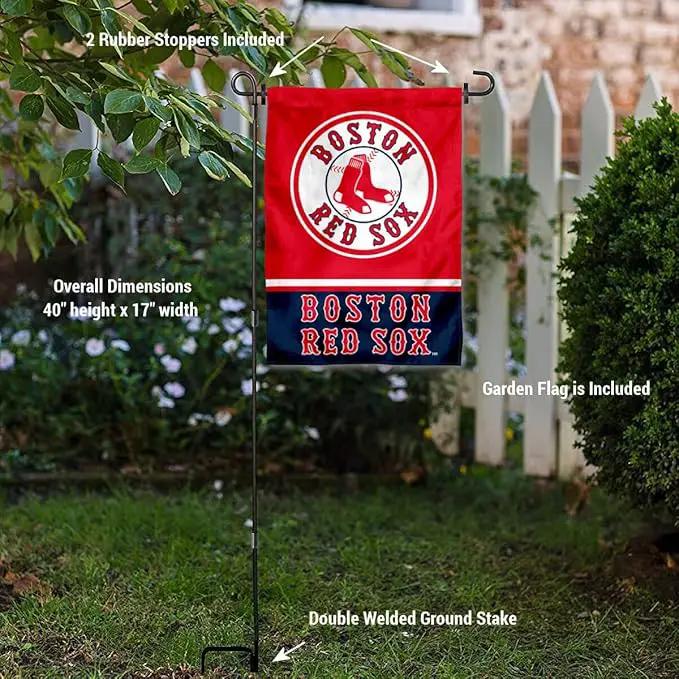 WinCraft Boston Red Sox Garden Flag with Stand Holder by GreenHaven Gardens