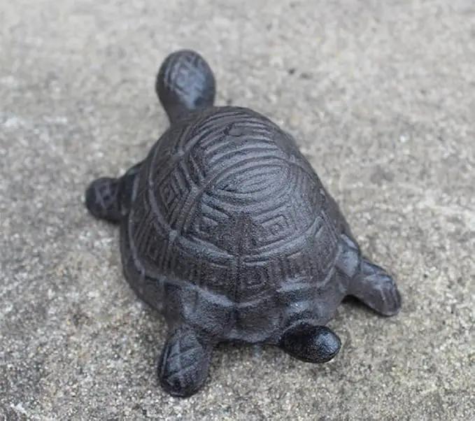Garden Decoration Turtle Cast Iron Key Hider Stone Diversion Safe Key Outside Hider Hide-A-Key Holder Safely Hiding Your Spare Keys for Outdoor Garden or Yard, Geocaching by GreenHaven Gardens