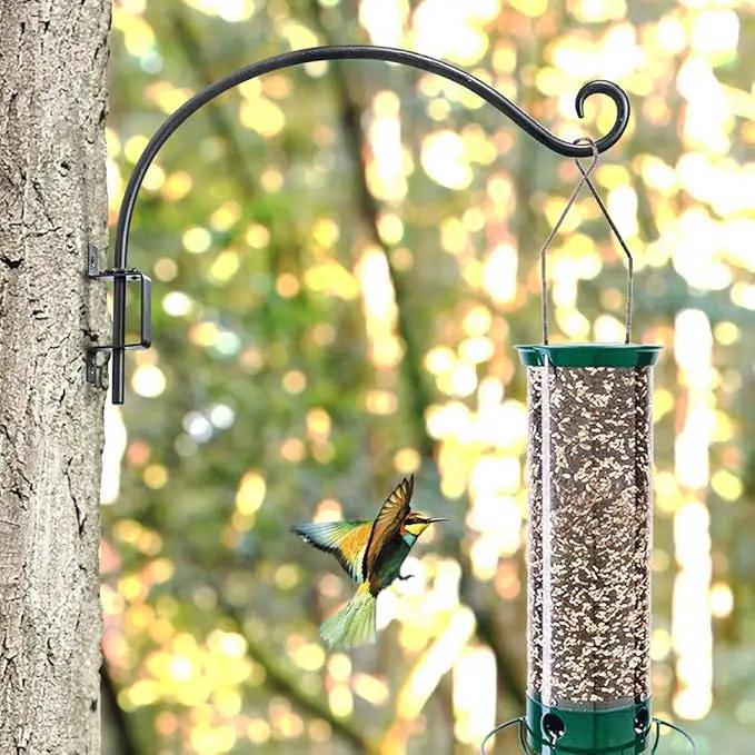 Swivel Bird Feeder Hanger Hook: Swivel Hanging Plant Bracket Outdoor - Wall Mount Swivel Hanging Hook for Bird Feeder 12-Inch by GreenHaven Gardens