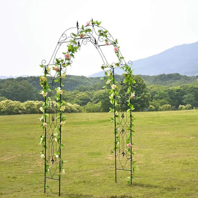 Steel Garden Arch, 8'1" High x 4'2" Wide, Garden Arbor for Various Climbing Plant, Outdoor Garden Lawn Backyard by GreenHaven Gardens