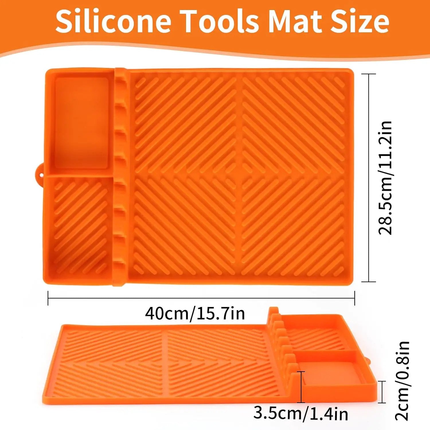 Griddle Mat Barbeque Grill Accessories Tools for Blackstone, Side Shelf Mat Grill Pad for Outdoor Grill Kitchen Counter Spatula Silicone Mat with Drip Pad for Kitchen, Cooking, Countertop (Orange) by GreenHaven Gardens