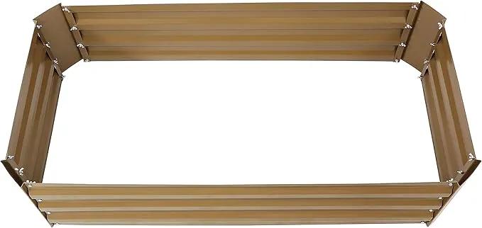 Sunnydaze 11.75" H Raised Metal Garden Bed - Galvanized Raised Garden Bed Outdoor for Vegetables and Flowers - Brown - 4' x 2' Rectangle by GreenHaven Gardens