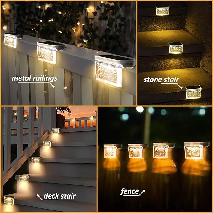 Solar Step Lights Outdoor LED Deck Fence Patio Wall Lights Garden Pathway Decoration Lighting 6 Pack(Warm White) by GreenHaven Gardens