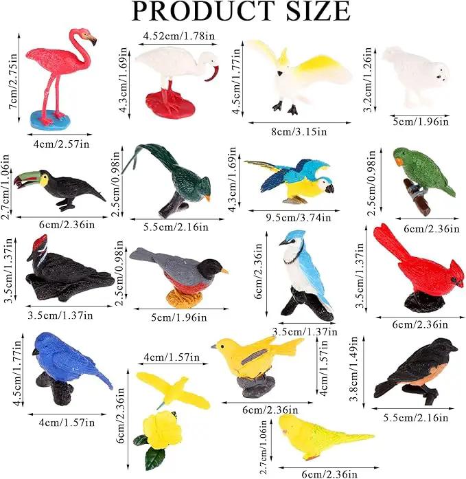 30 Pieces Realistic Bird Animals Figurines Mini Bird Animal Figures Model Cake Toppers Plastic Bird Figures Toy Simulated Toucan Ostrich Owl Flamingo Parrot Etc. Bird Figurines Garden Plant Ornaments by GreenHaven Gardens