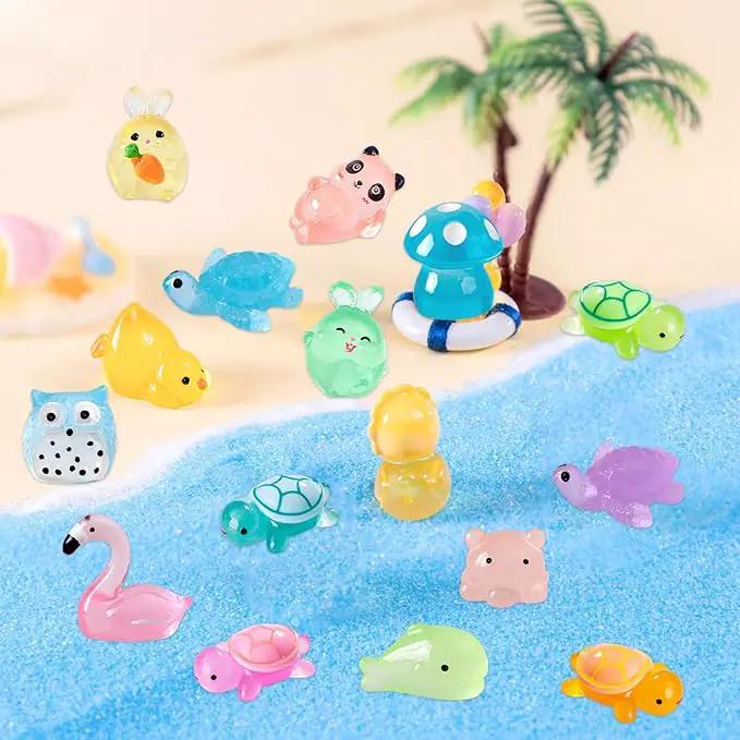90 Pcs Mini Resin Animals Glow in The Dark Miniature Figures for Garden Accessories,for Craft,Garden Decoration, Goodie Bag Fillers Party Favors Decorations by GreenHaven Gardens