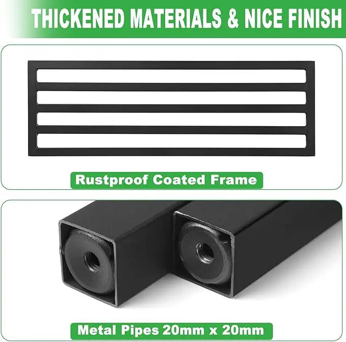 2 Pack Metal Plant Stand Outdoor Plant Shelf Indoor,1 Tier Heavy Duty Plant Stands for Multiple Plants,26" L x 10.12" H x 8.75" W,Black by GreenHaven Gardens