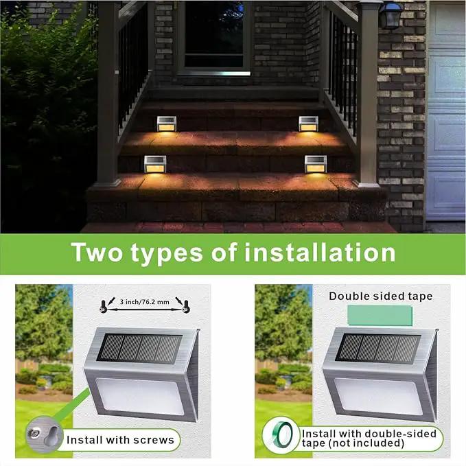 XLUX Solar Lights for Steps Decks Pathway Yard Stairs Fences, LED lamp, Outdoor Waterproof, Warm Light, 6 Pack by GreenHaven Gardens