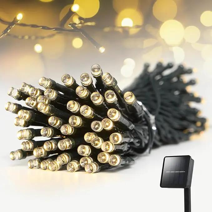 Solar String Lights Outdoor Waterproof: 50ft 100LED Solar String Lights Outdoor - Solar Powered Twinkle Fairy Tree Light with 8 Lighting Mode for Patio, Garden,Courtyards,Trees(Warm White) by GreenHaven Gardens