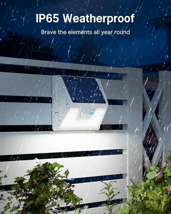 12 Pack Solar Lights Outdoor Motion Sensor, Waterproof Fence Lights with 3 Lighting Mode, Cool White LED Security Deck Lights for Outside Wall Yard Steps Stairs Garden - White by GreenHaven Gardens