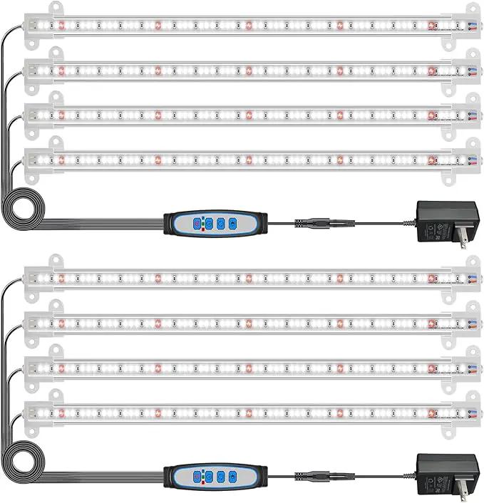 Wiaxulay Grow Lights for Indoor Plants Full Spectrum, 6000K LED Plant Grow Light Strips, Grow Lamp with Auto On/Off 6/12/16H Timer, 5 Dimmable Levels, 3 Switch Modes for Hydroponics Seedling by GreenHaven Gardens