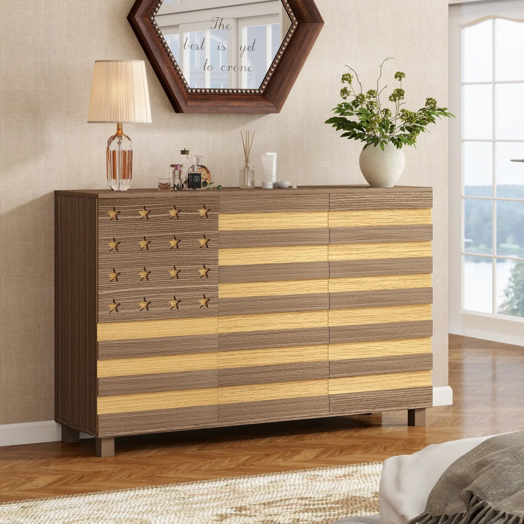 55-Inch Hand-Carved Buffet Sideboard Cabinet by HouseOfZazla