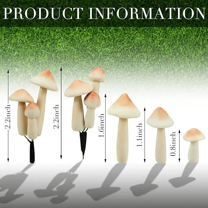 Taiyin 5 Pcs Luminous Mushroom Miniature Garden Mushrooms Outdoor Decor Waterproof Glow in The Dark Yard Decor for Fairy Outdoor Garden Micro Landscape Christmas Tree Decor by GreenHaven Gardens