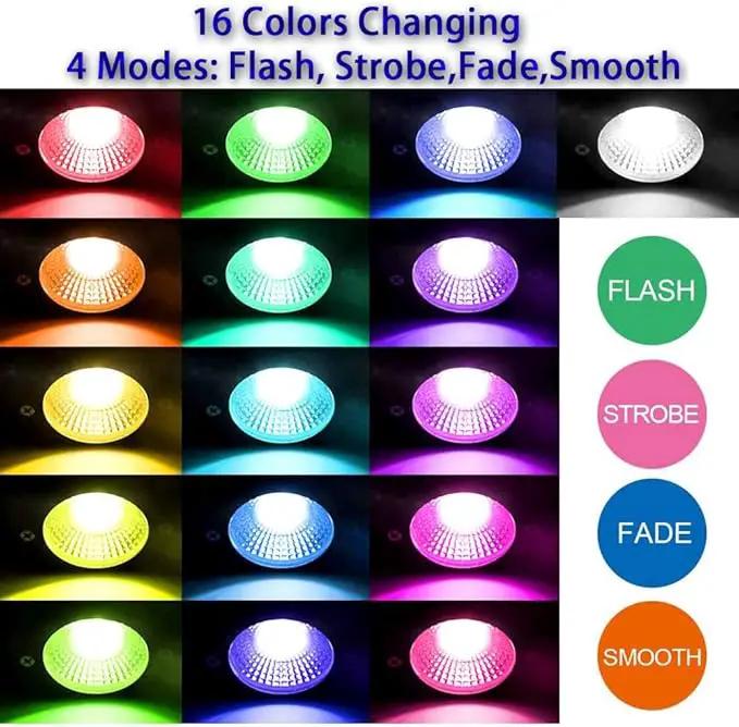 Pack of 2, Outdoor LED Landscape Lights Waterproof Spotlight with Spike Stand and Plug for Driveway, Outdoor Lawn Lighting, Flood Garden, Yard (6W Plug RGB) by GreenHaven Gardens