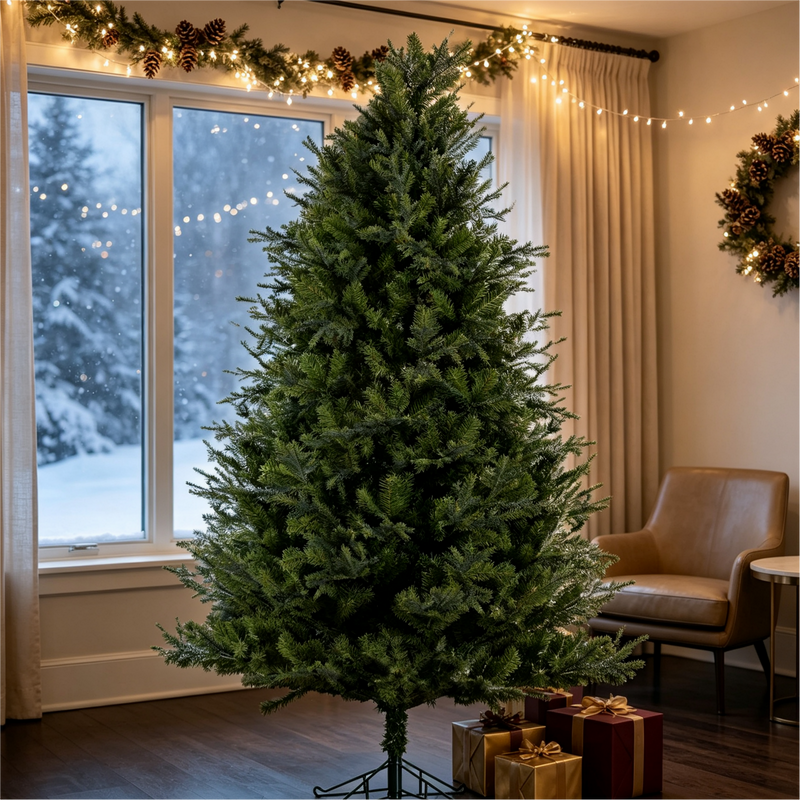 7 Ft Realistic PE/PVC Hybrid Christmas Tree with Fresh Pine Scent by HouseOfZazla