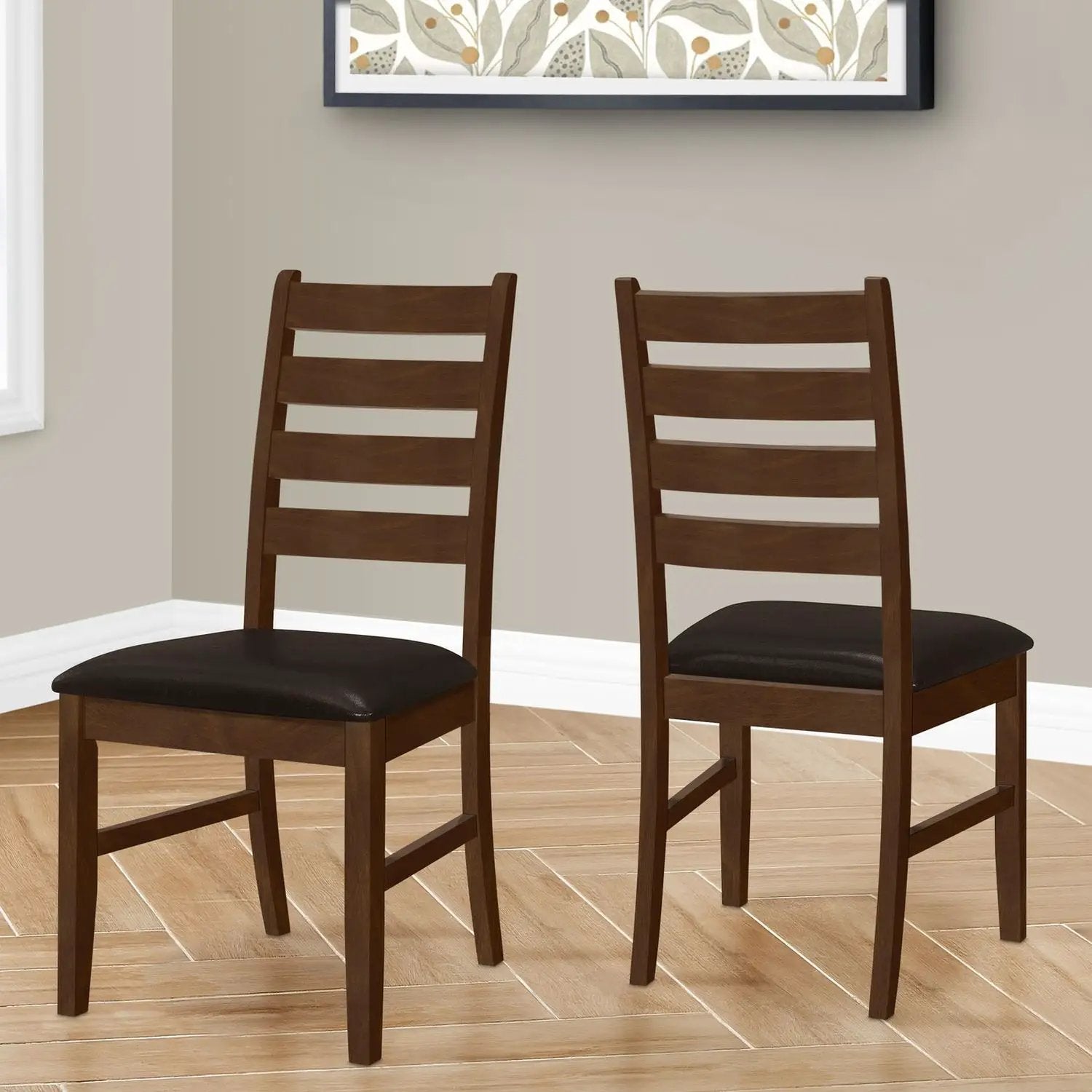 Dining Chair, Dining Room, Side, Upholstered, Transitional (Set of 2) - Brown by Unique Piece Furniture