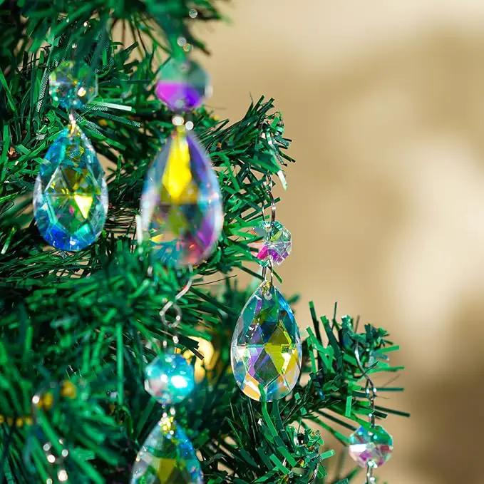 20Pcs Chandelier Crystals,38mm Colorful Teardrop Crystal Chandelier Pendants Parts Beads,Hanging Crystals for Chandeliers by GreenHaven Gardens