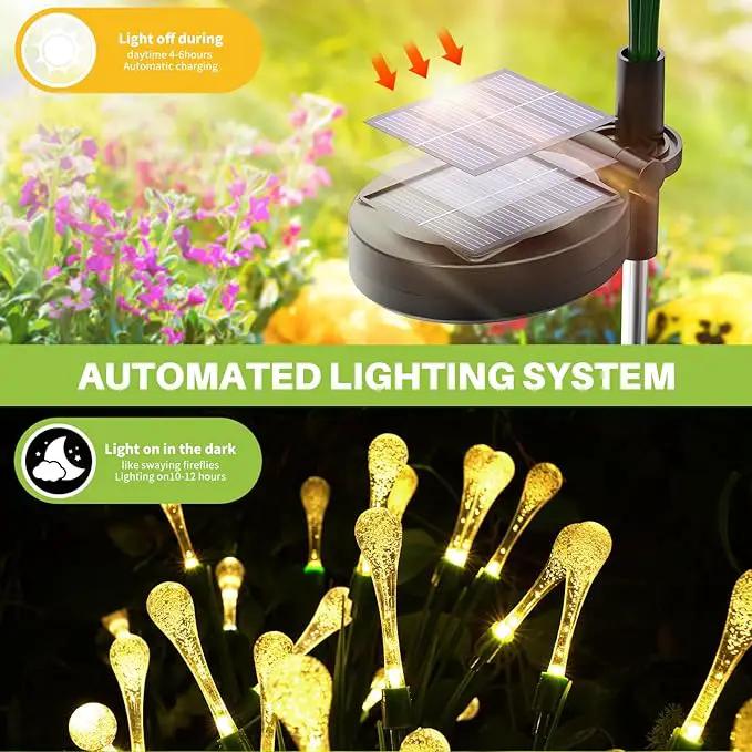 Solar Lights Outdoor Waterproof Upgraded Outdoor Solar Lights for Yard Patio Garden Decor, Solar Lights for Outside Gardening Supplies, Water Droplets Garden Lights Solar Powered Outdoor (4 Pack) by GreenHaven Gardens