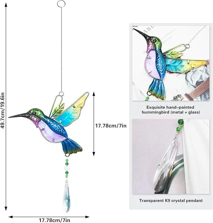 WEISIPU Crystal Suncatchers for Windows - Hummingbird Crystal Ball Prisms Hanging Crystals Ornament for Home Garden Office Wedding Christmas Decoration-Hummingbird by GreenHaven Gardens
