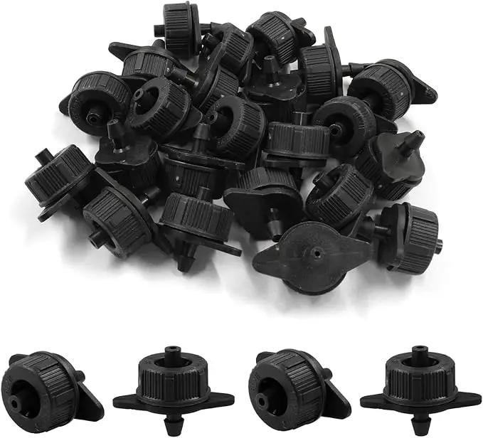 60 Pcs Drip Irrigation Emitters, 1 GPH Pressure Compensating Irrigation Drippers for Garden Lawn Watering Irrigation System, Black by GreenHaven Gardens
