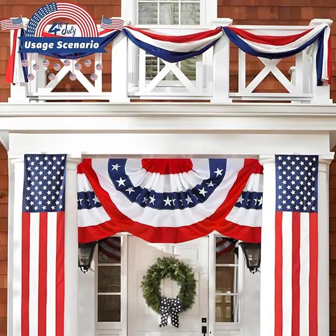 2x20 Ft Red White and Blue Banner Decorations 3 Pack,4th of July Banners for Outside,Bunting Flags for Independence Day,Labor Day,Veterans Day,Memorial Days by GreenHaven Gardens